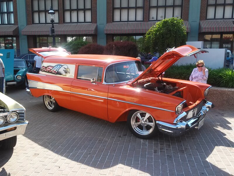 Orange Classic Car — Outdoor, Afternoon, Photograph, Car Show, Eagle Decal