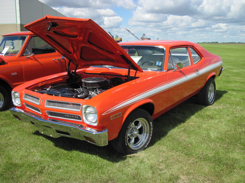 Orange Classic Car — Outdoor, Afternoon, Photograph, Grass Field