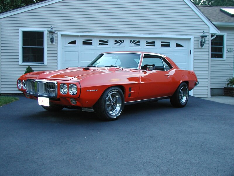 Orange Classic Car — Red, Calm, Afternoon