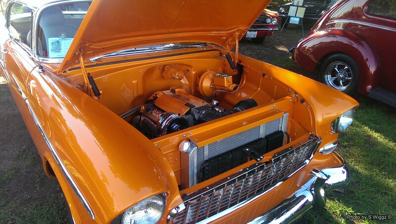 Orange Classic Car — Showcase, Afternoon, Photograph, Car Engine