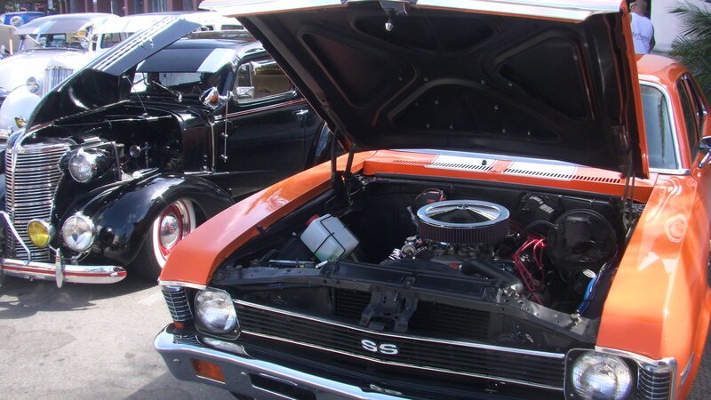 Orange Classic Car — Showcase, Afternoon, Photograph, Car Show