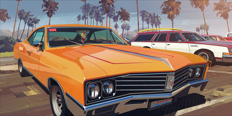 Orange Classic Car — Sunny