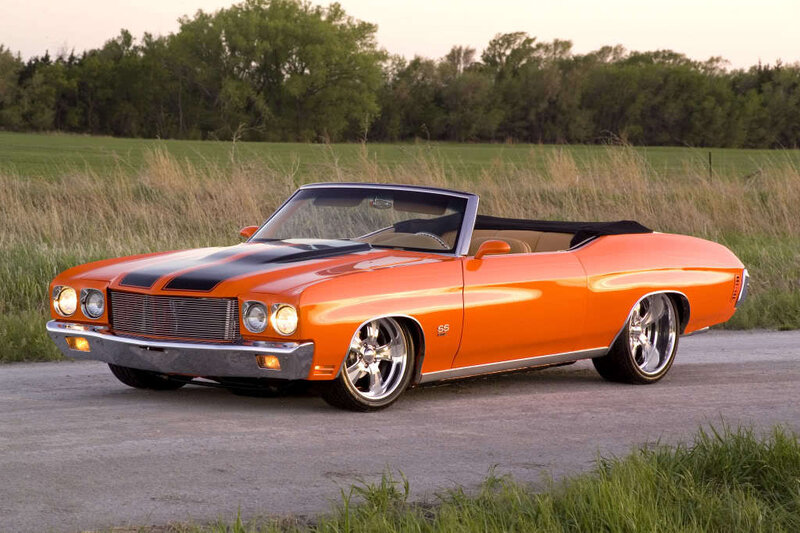 Orange classic convertible car