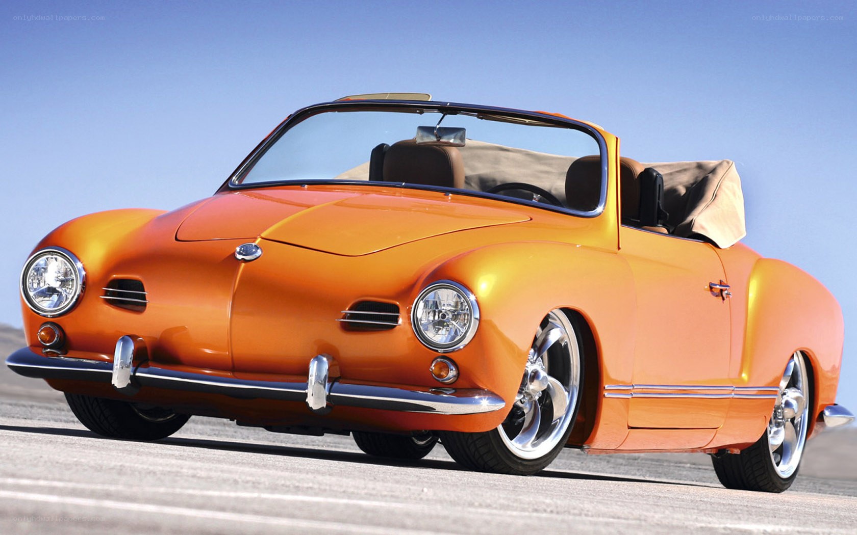 Orange classic convertible car