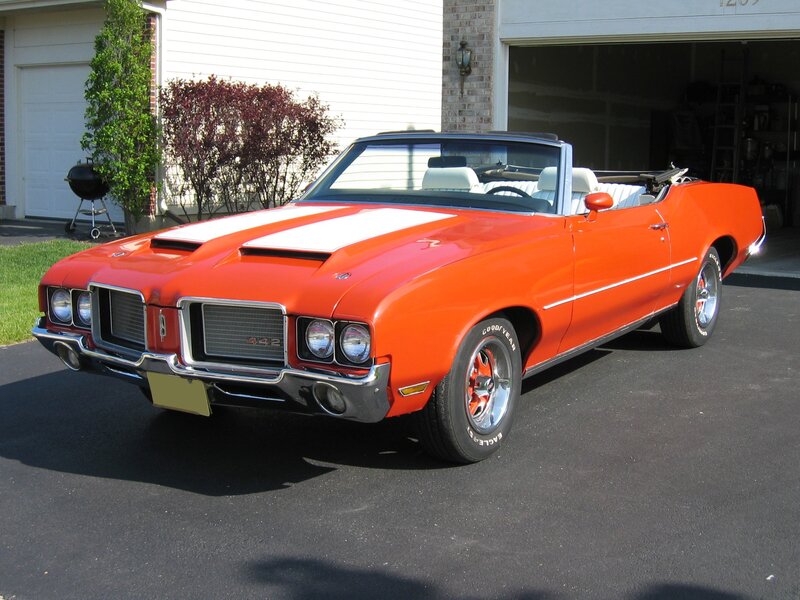 Orange classic convertible car