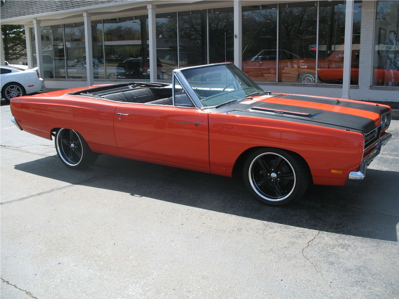 Orange classic convertible car