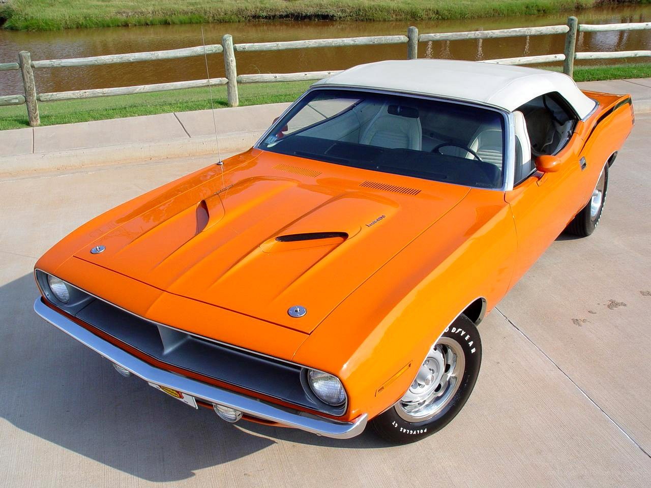 Orange classic convertible car