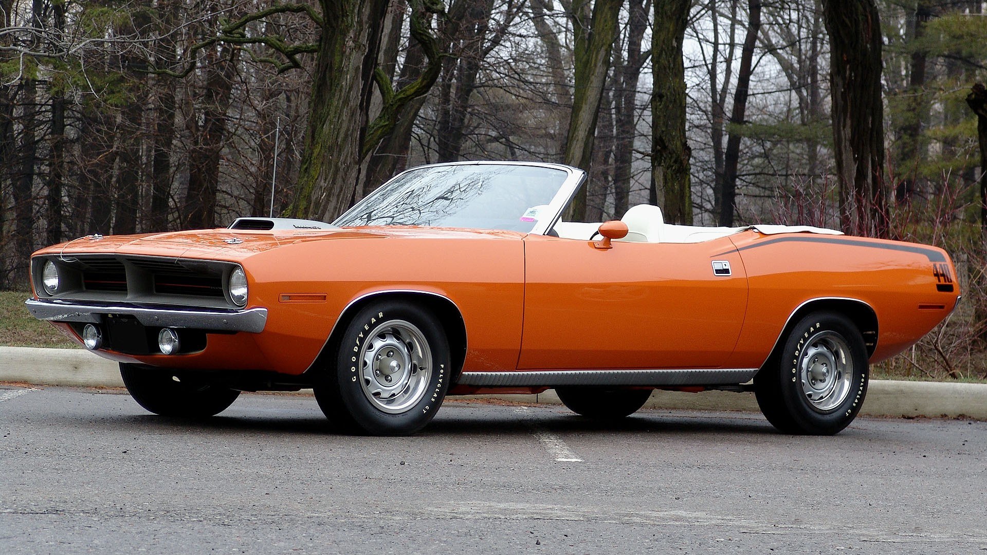 Orange classic convertible car