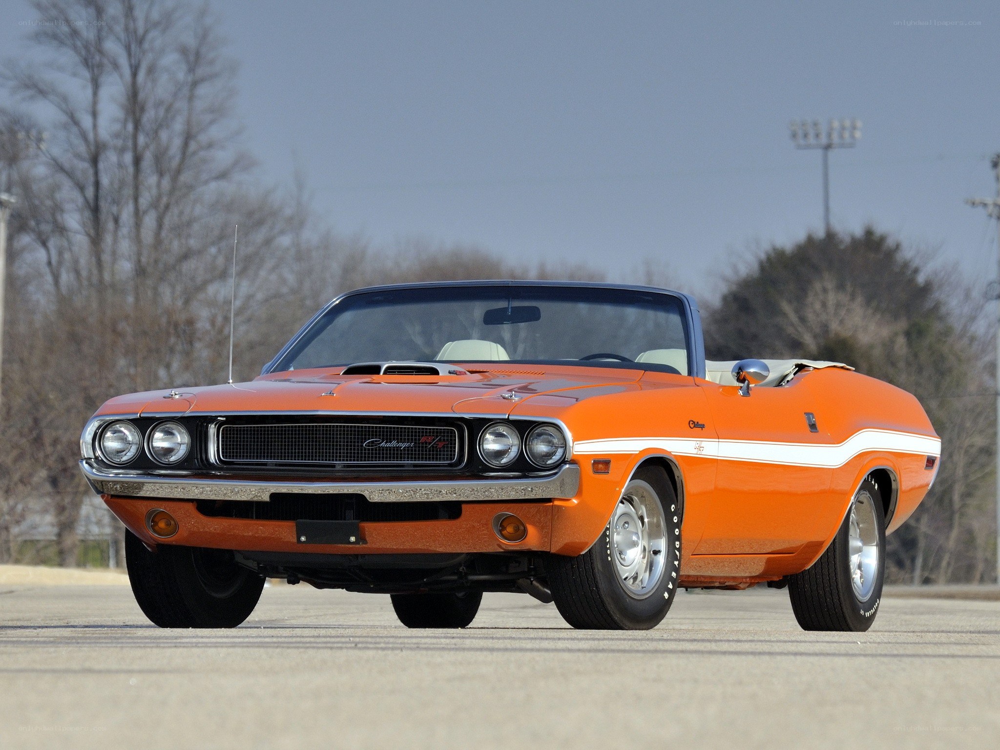 Orange classic convertible car