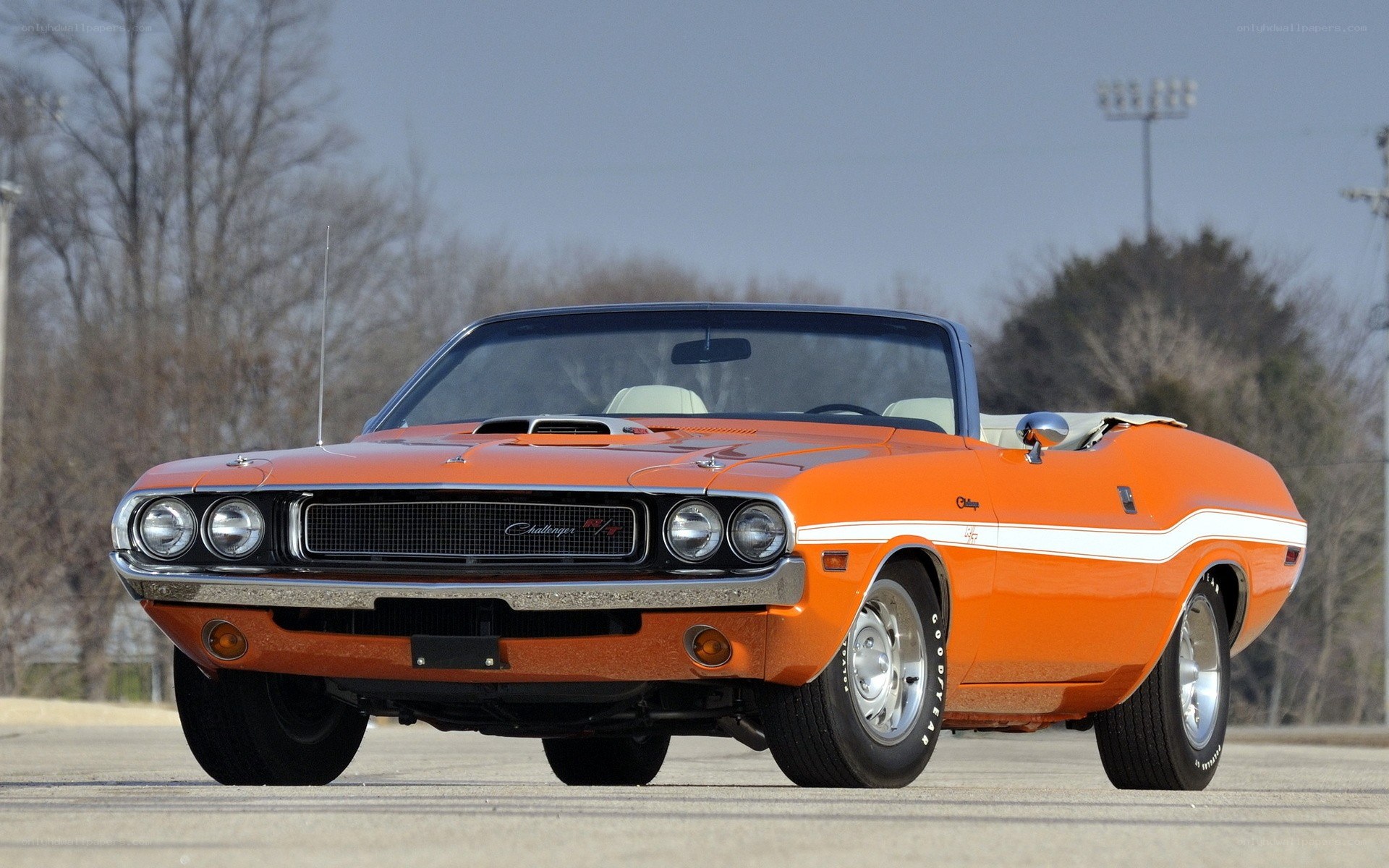 Orange classic convertible car