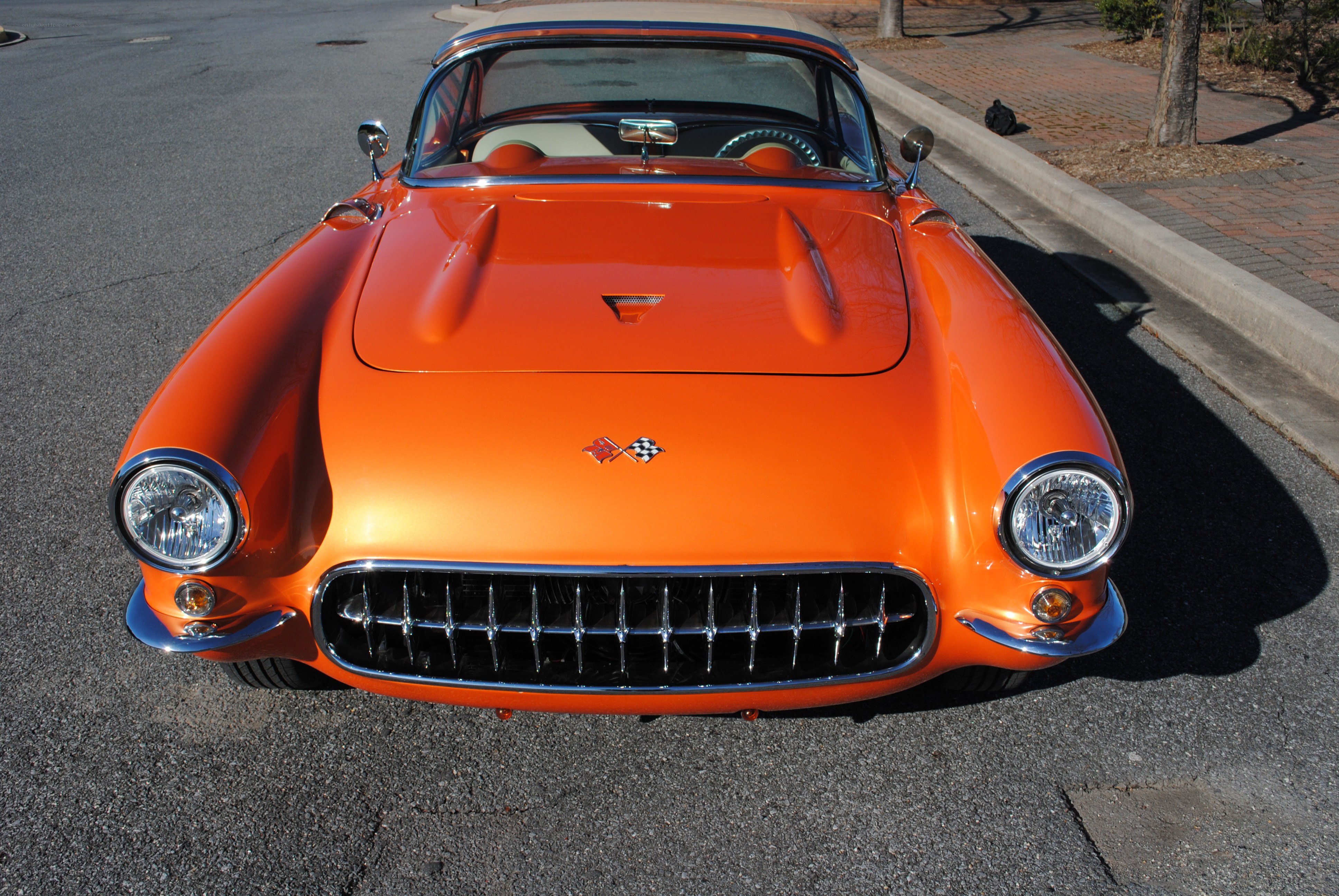 Orange classic Corvette car