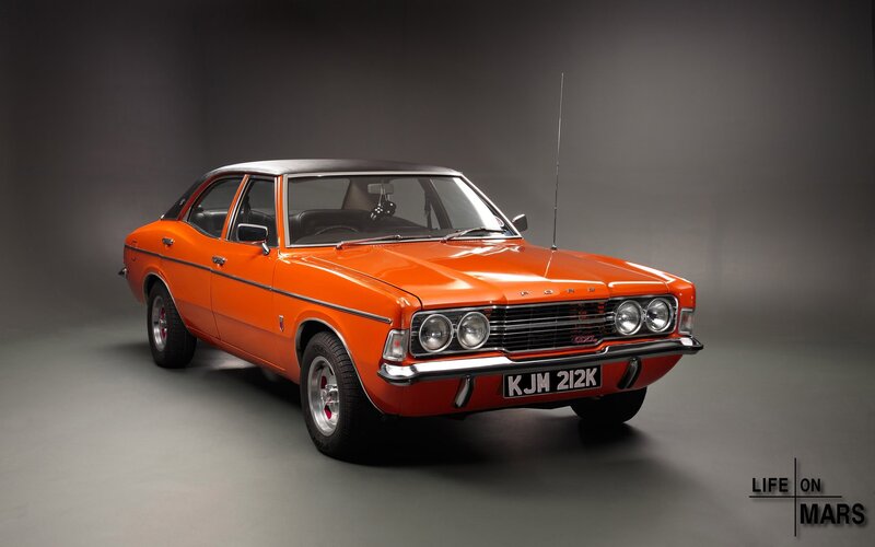 Orange classic Ford Cortina