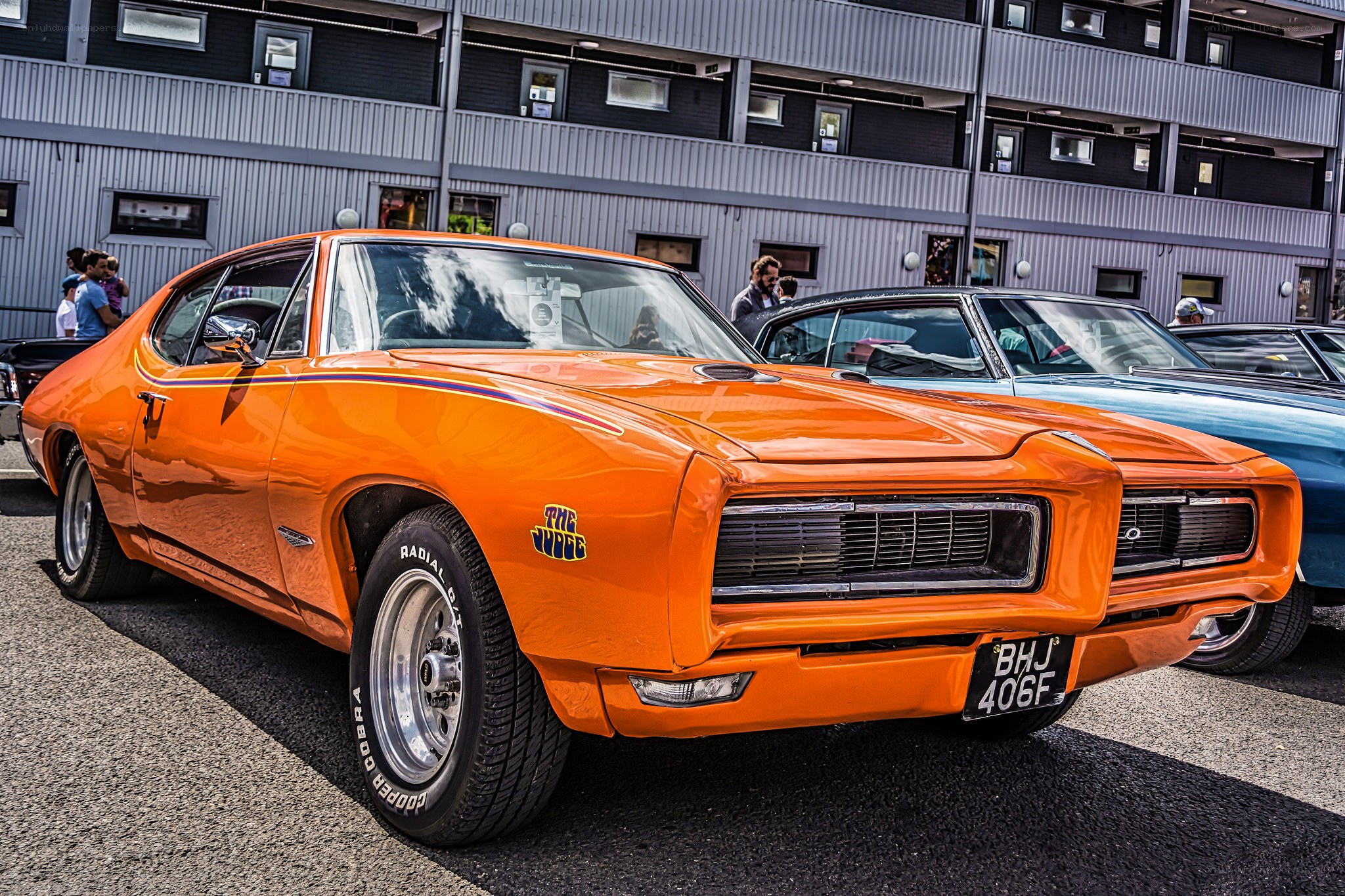 Orange classic muscle car