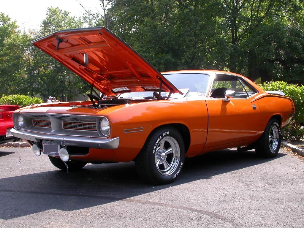 Orange classic muscle car