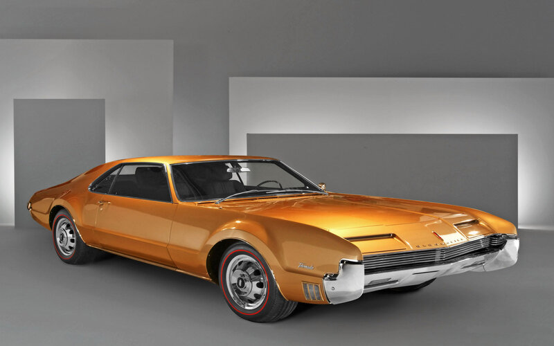Orange classic muscle car