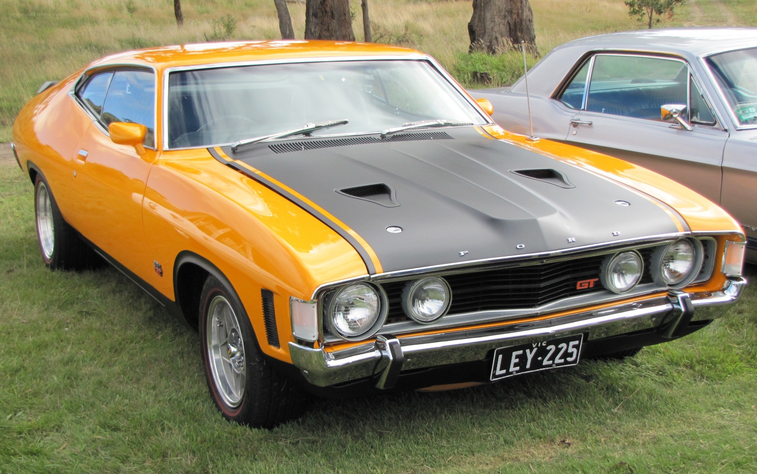 Orange classic muscle car