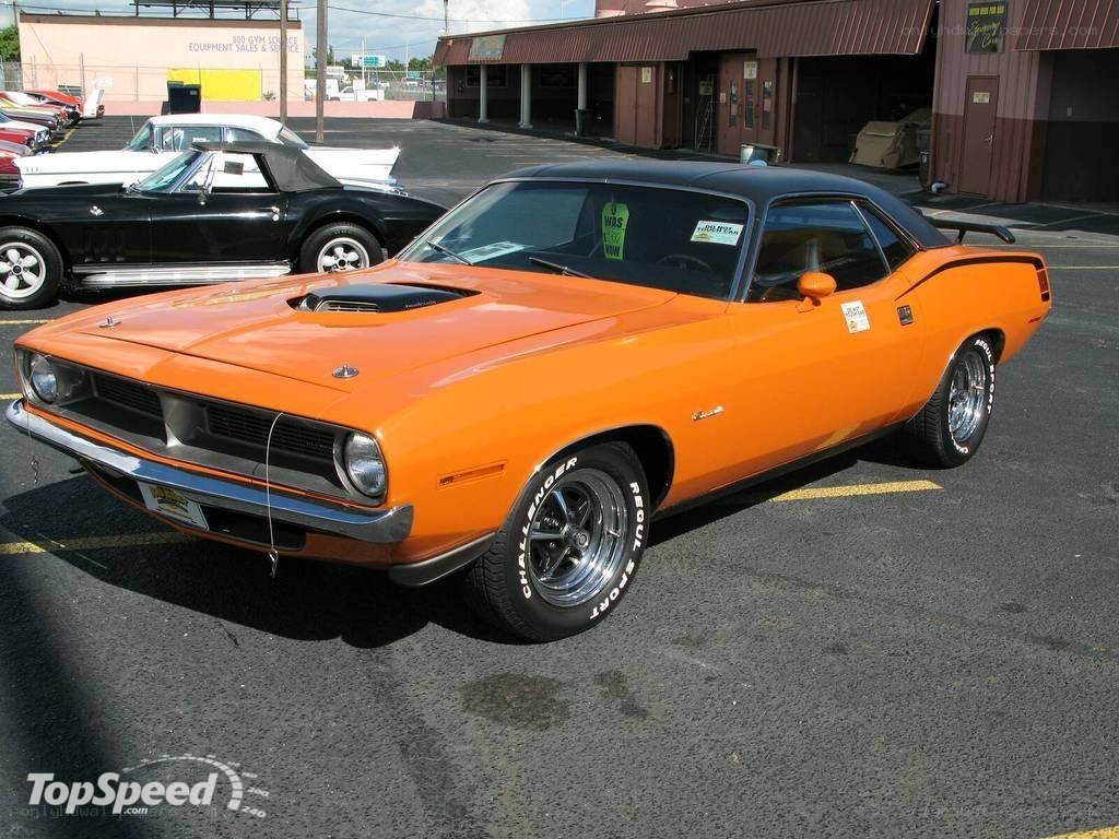 Orange classic muscle car
