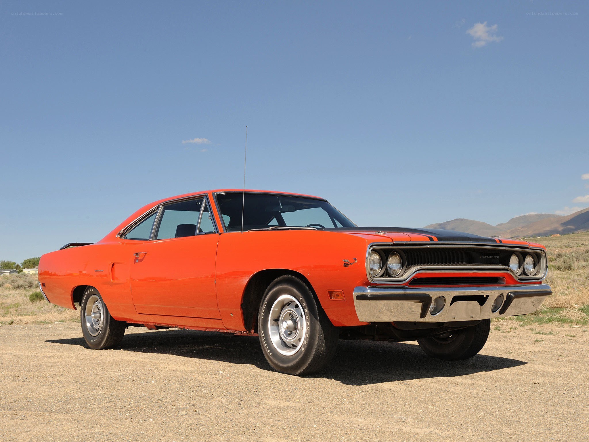 Orange classic muscle car