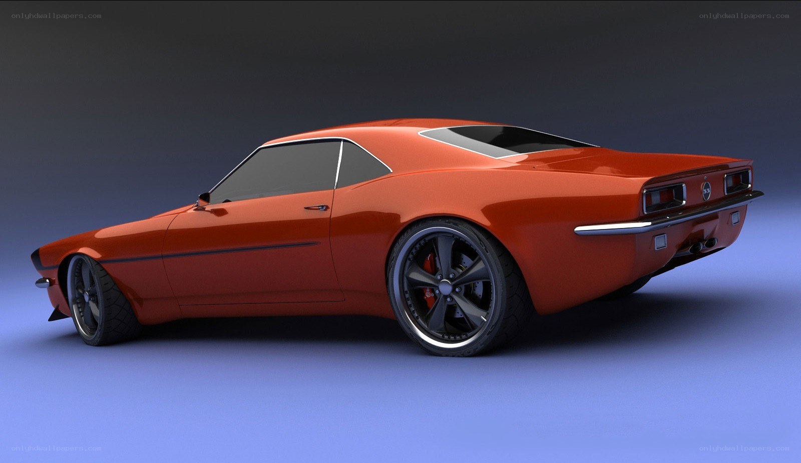 Orange classic muscle car