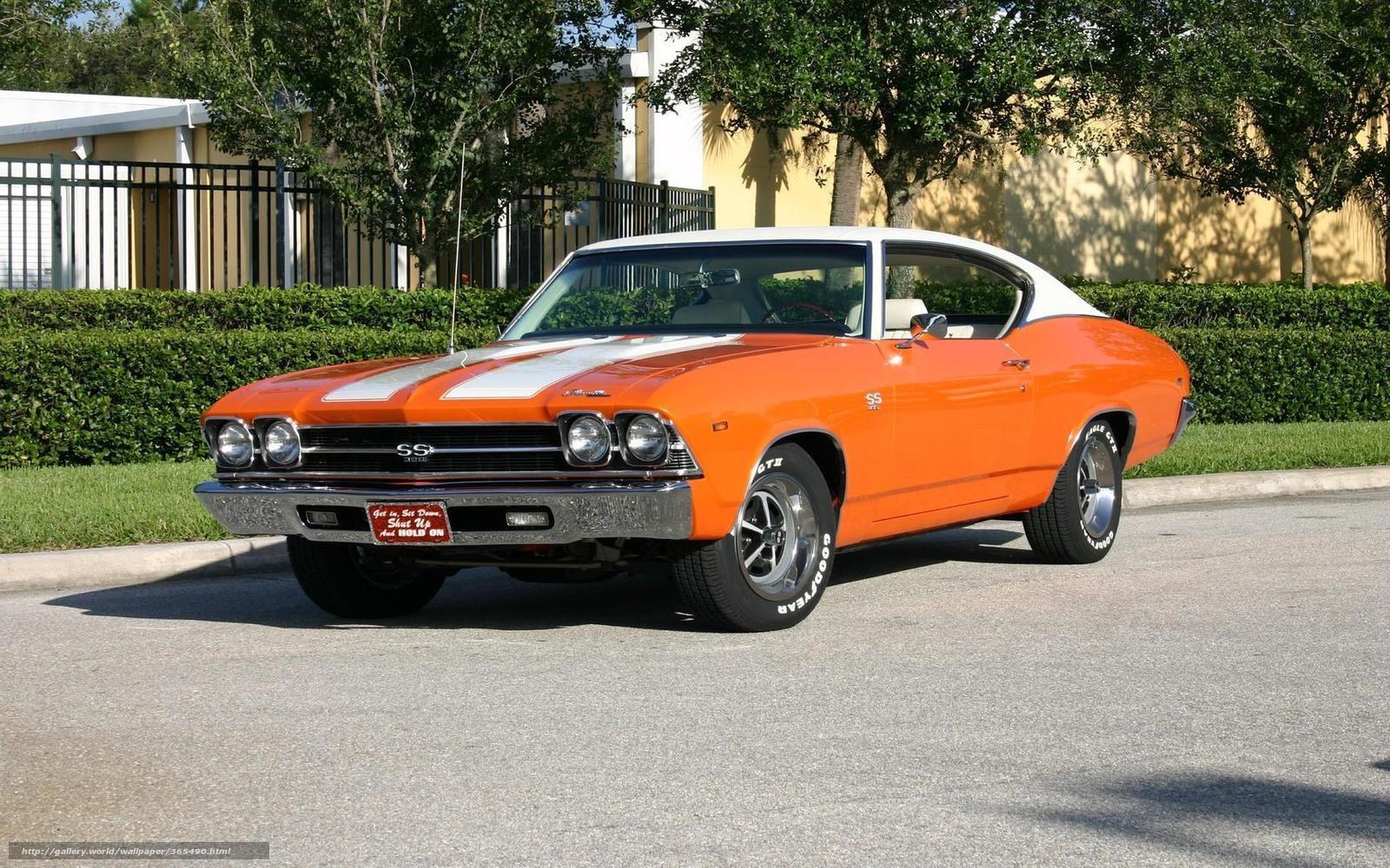 Orange classic muscle car