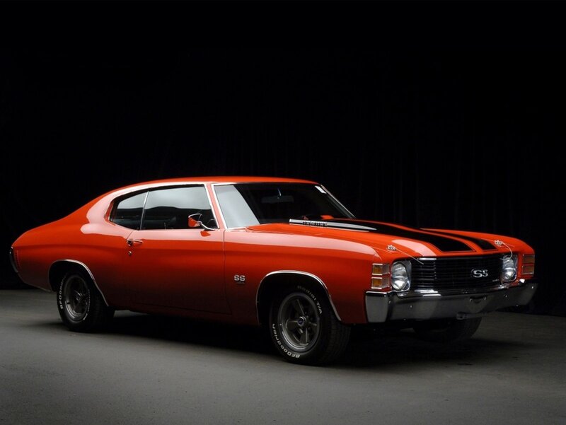 Orange classic muscle car
