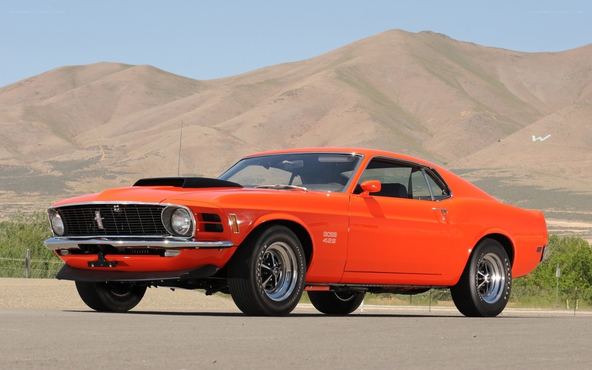 Orange classic muscle car