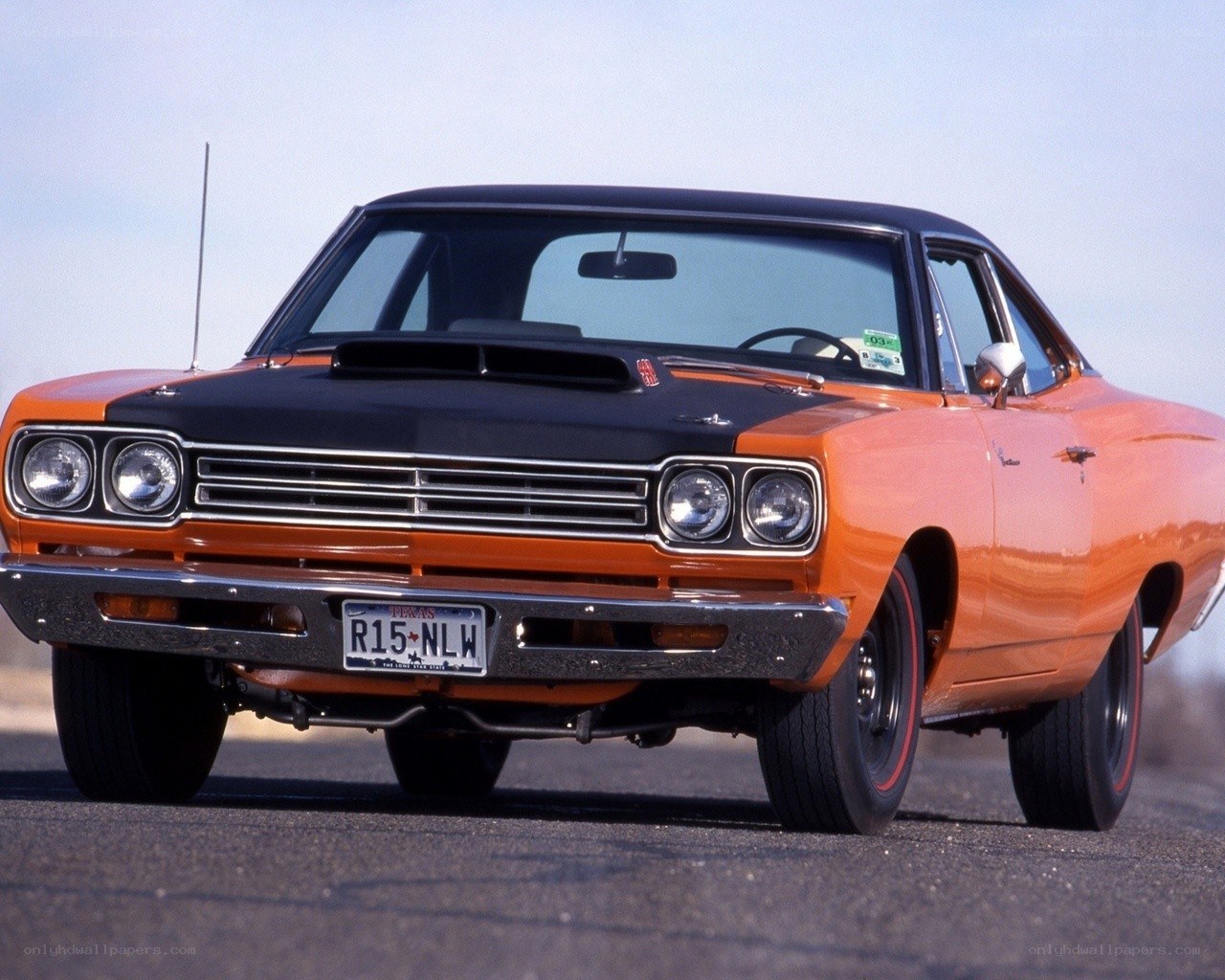 Orange classic muscle car