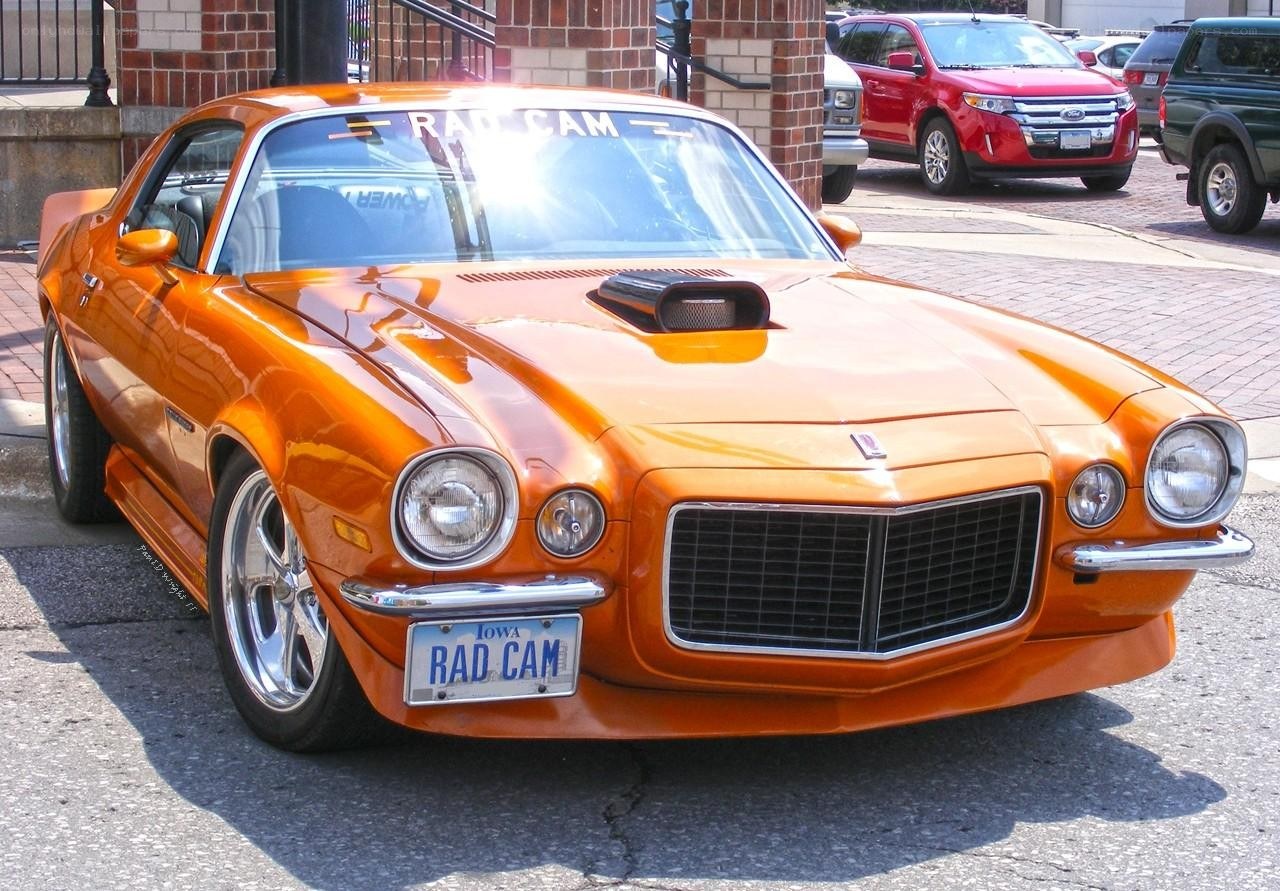 Orange classic muscle car