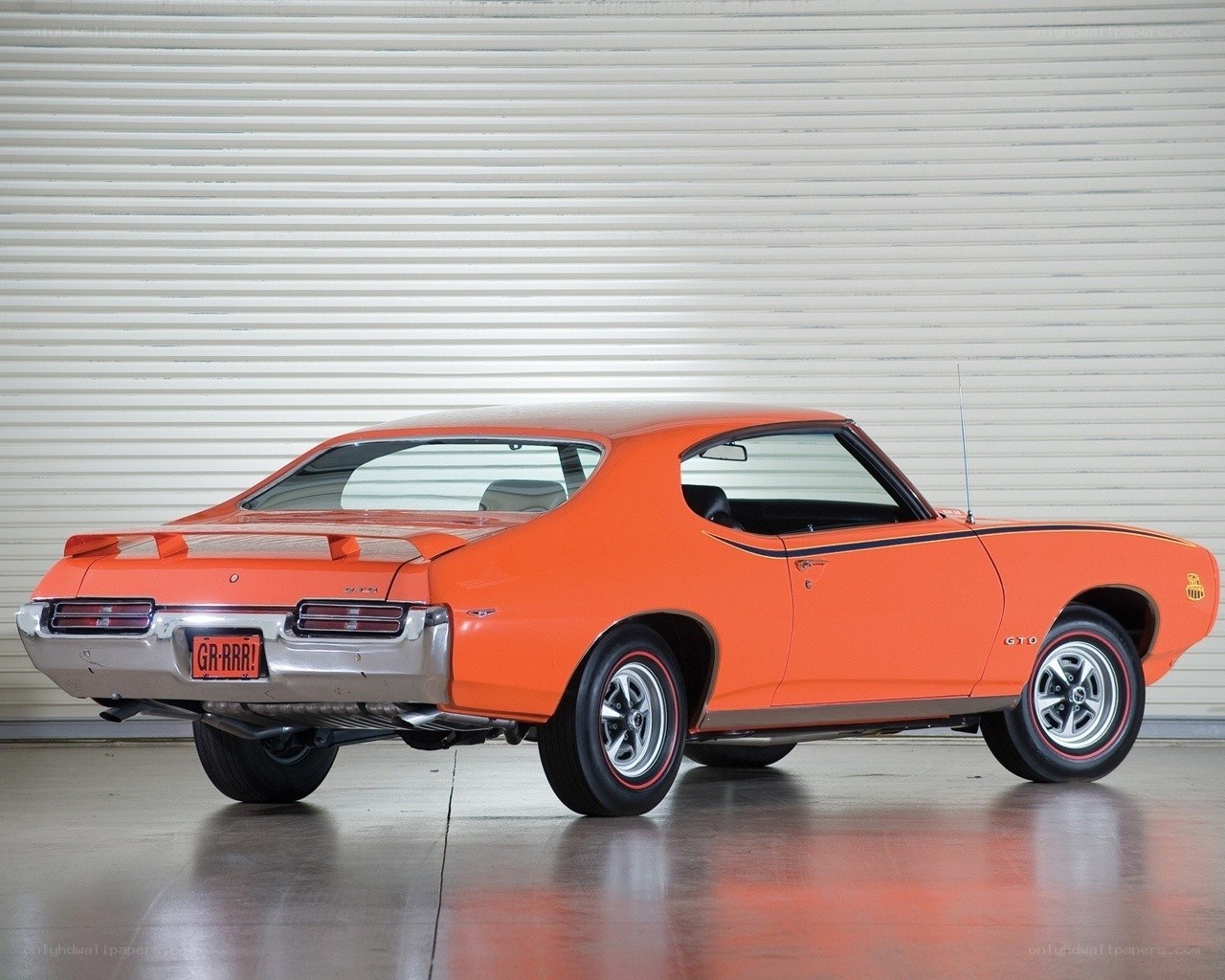 Orange classic muscle car