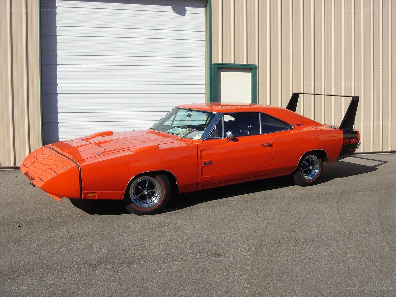 Orange classic muscle car