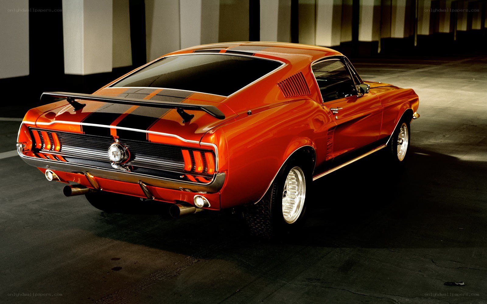 Orange classic muscle car