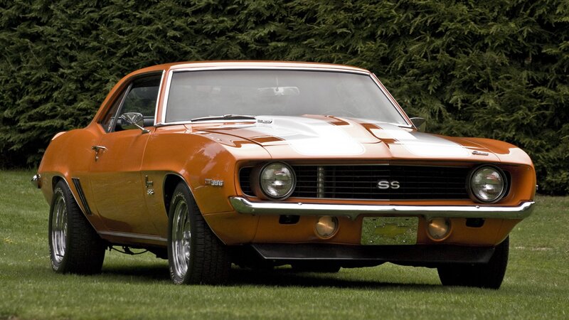 Orange classic muscle car