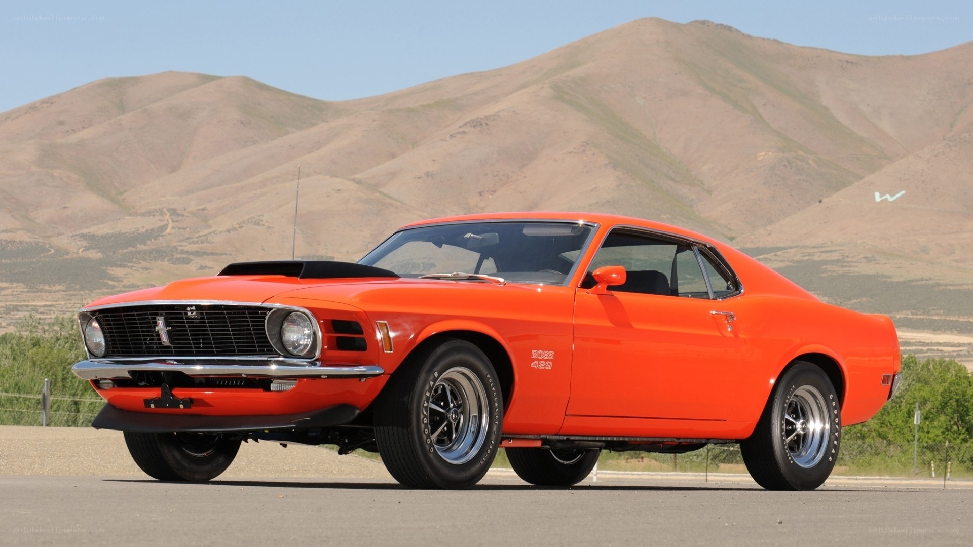 Orange classic muscle car