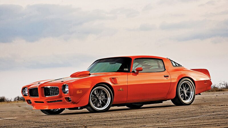 Orange classic muscle car