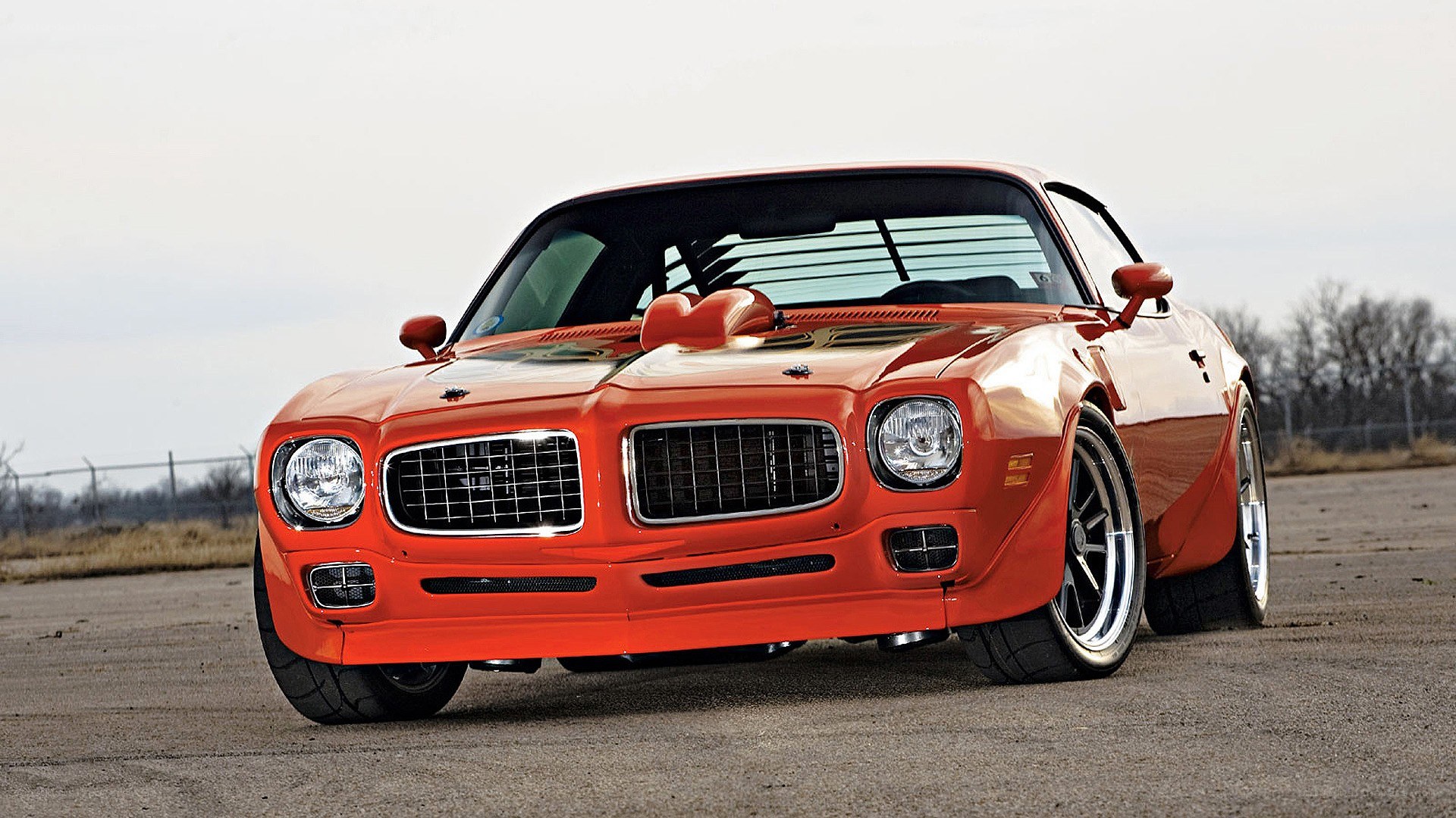 orange classic muscle car