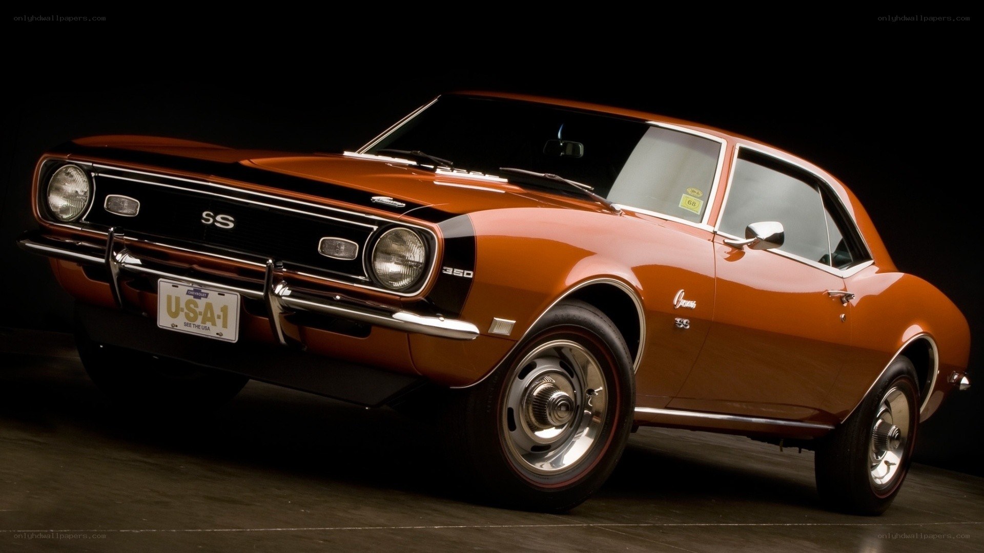 Orange classic muscle car