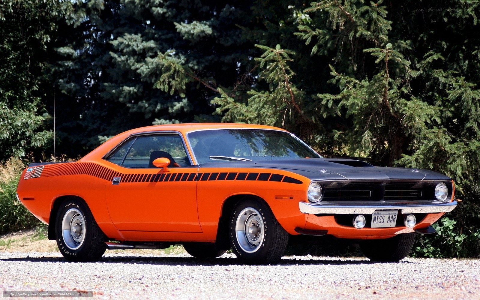Orange classic muscle car