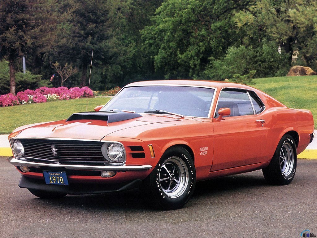 Orange classic muscle car