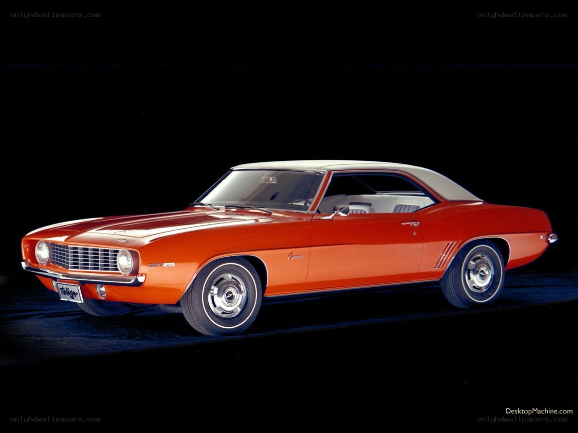 Orange classic muscle car