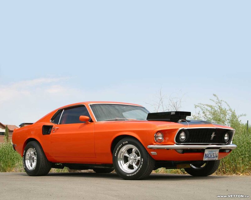 Orange classic muscle car