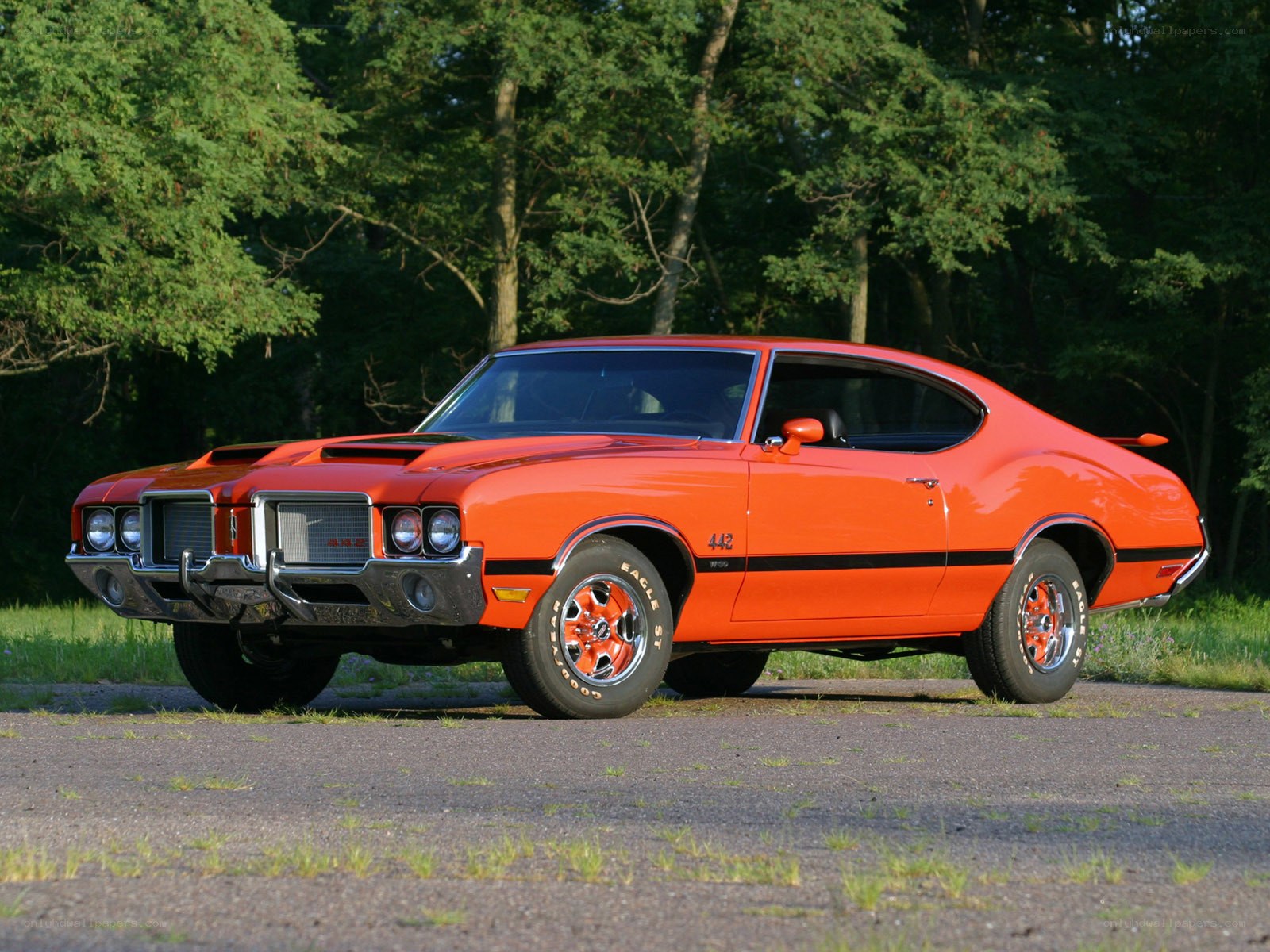 Orange classic muscle car