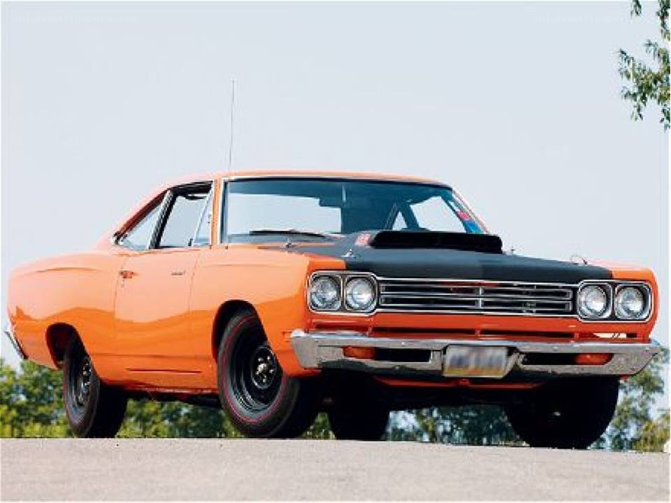 orange classic muscle car