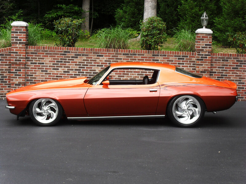 orange classic muscle car