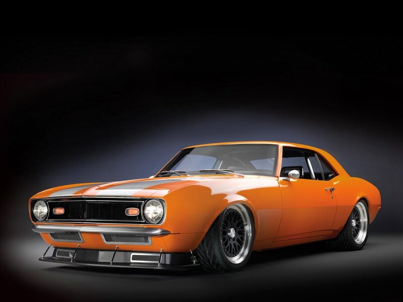 Orange classic muscle car