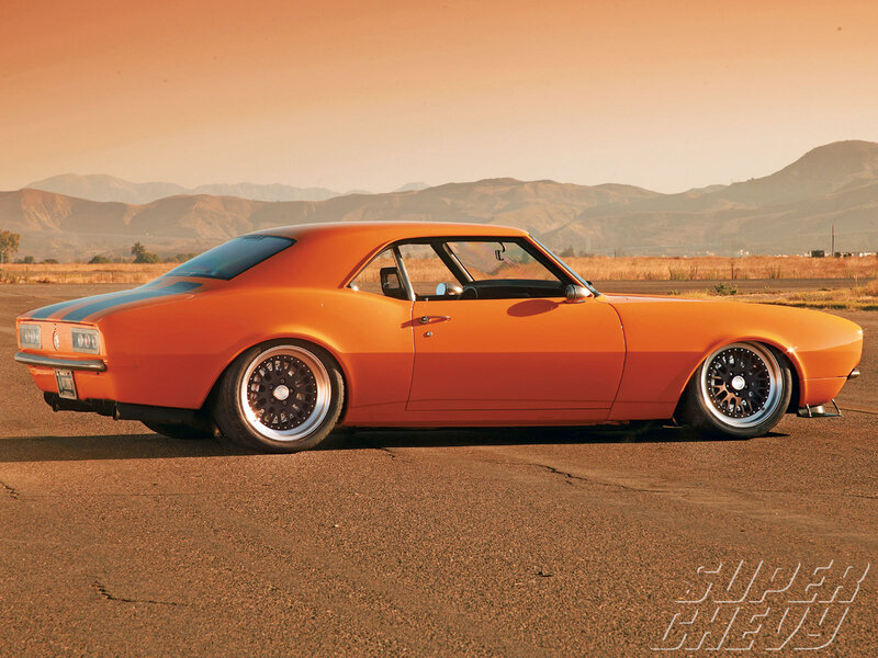 Orange classic muscle car