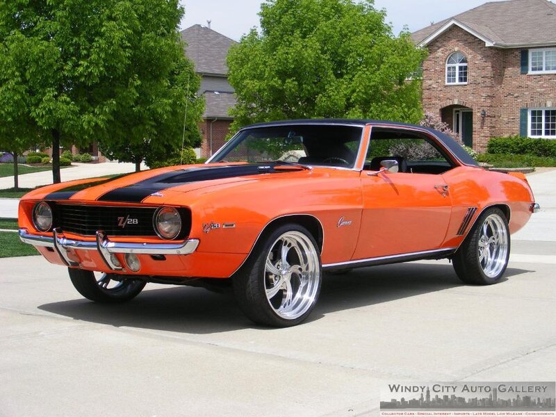 Orange classic muscle car