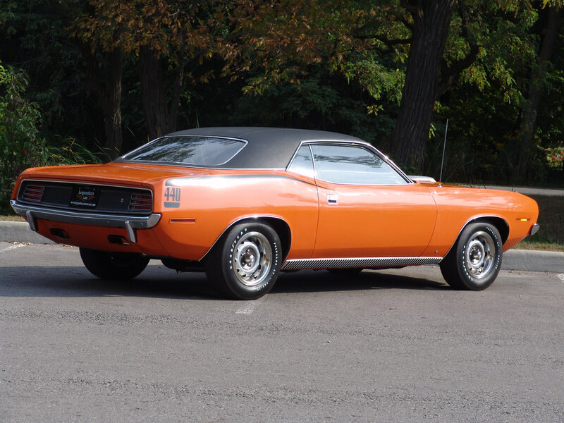 Orange classic muscle car
