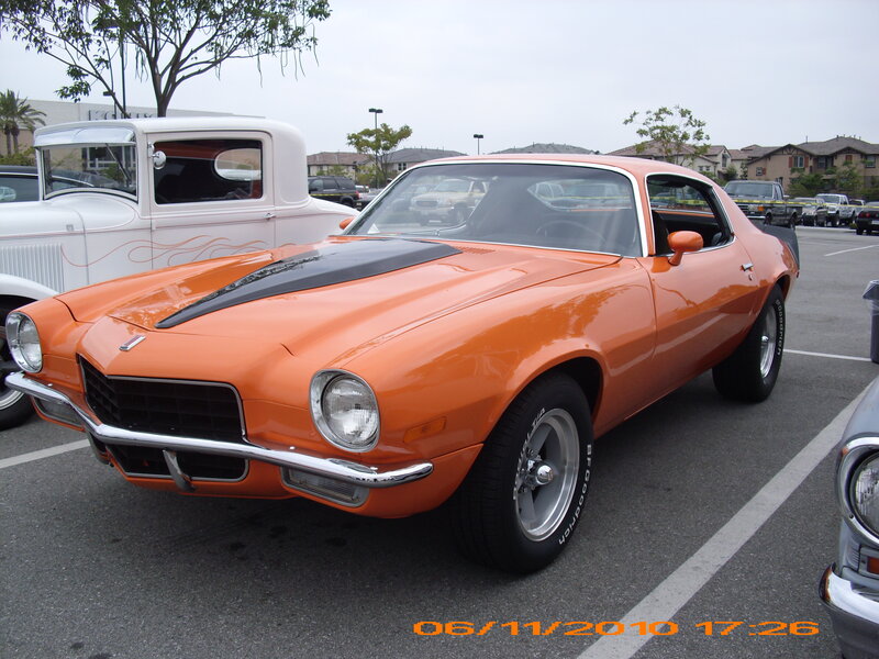 Orange Classic Muscle Car — Calm, Afternoon