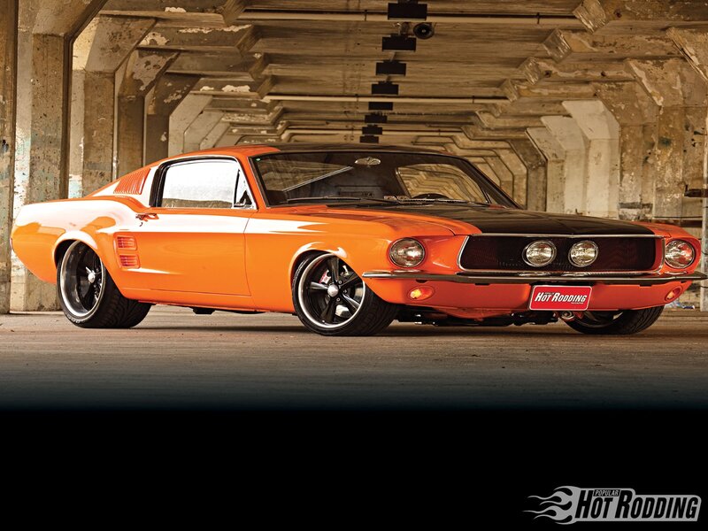 Orange Classic Muscle Car — Dramatic, Photograph, Concrete Tunnel