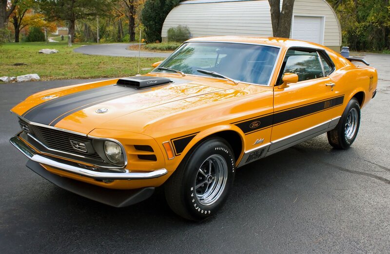 Orange Classic Muscle Car — Yellow